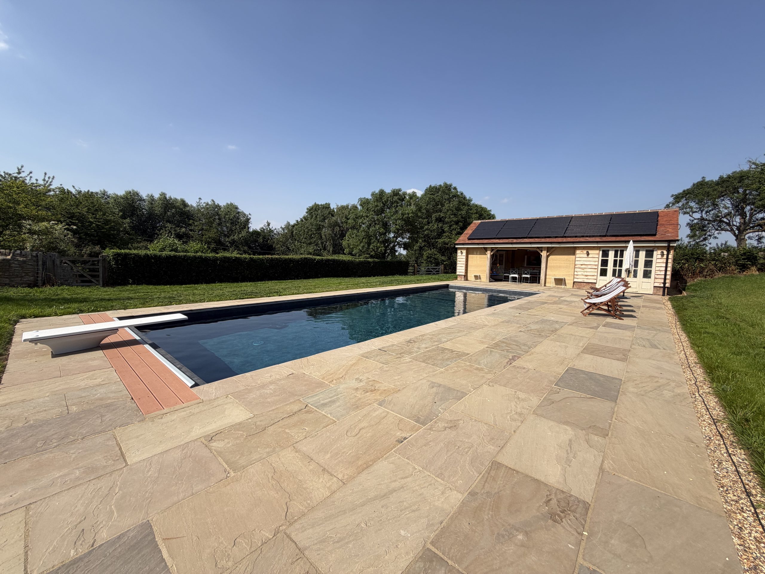 liner pool with solar panels